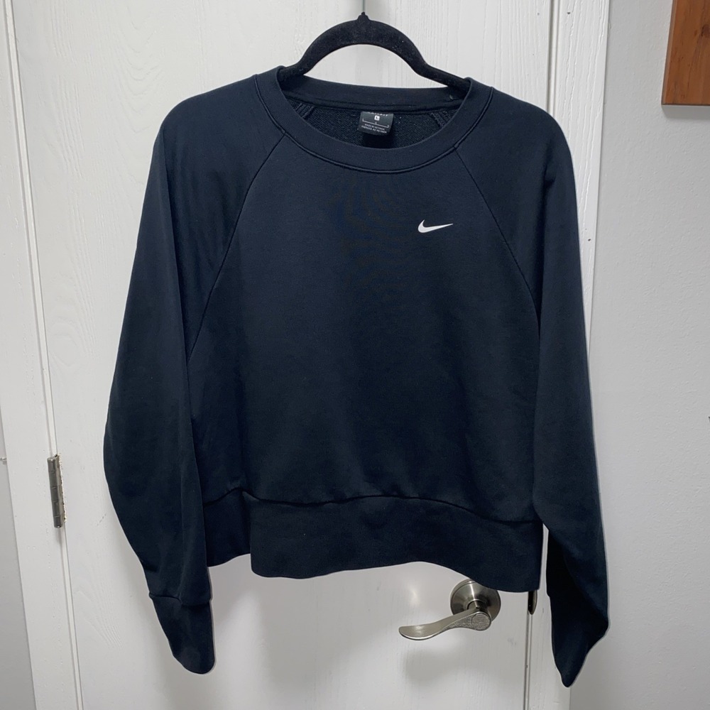 Nike Sportswear Phoenix Fleece Women's L Black Dri Fit Oversized Crop Sweatshirt
